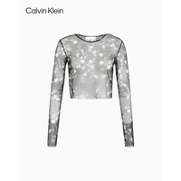 CK Jeans2020秋冬款 女装通体印花性感网眼衫 J216075 BEH-黑色 XS
