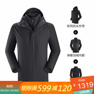 凯乐石（KAILAS）男款3件套冲锋衣 KG110340 适用-25℃以上 墨黑 XXL