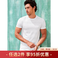 GUESS盖尔斯男款圆领短袖简洁舒适休闲T恤M92P48R8UM0 pure white xl