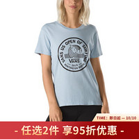 vans范斯T恤女纯棉圆领圆形印花短袖上衣3970971 Blue Fog X Large