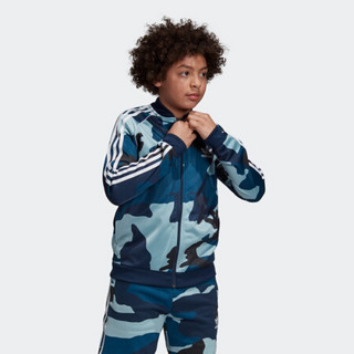 阿迪达斯官方 adidas 三叶草 CAMO SST 大童针织夹克DW3827 多色/白 140CM