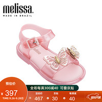 mini melissa梅丽莎2020春夏新品可爱卡通蝴蝶搭扣小童凉鞋32746 粉色/金 7 内长135mm