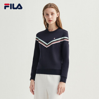 FILA 斐乐官方女子套头卫衣2020秋季新款时尚运动休闲针织卫衣女 传奇蓝-NV 175/92A/XL