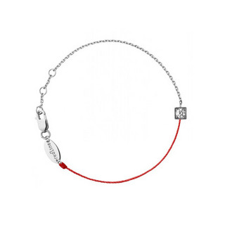 RED LINE锐先女士饰品手链细链方形镶托钻石吊坠精美时尚气质 白金 15.5cm