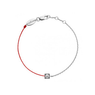 RED LINE锐先女士饰品手链细链方形镶托钻石吊坠精美时尚气质 白金 15.5cm