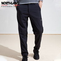 NORTHLAND 诺诗兰 秋冬户外软壳裤防风防寒服保暖运动裤 纯黑色（男） 180 XL