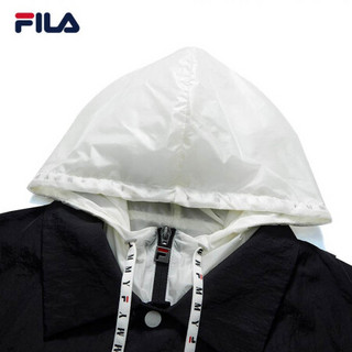 FILA x MIHARA 斐乐 男士套装 2020新款梭织外套拼接连帽 运动长裤 正黑色-BK,BK XL