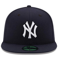 MLB男女棒球帽New York Yankees海军蓝遮阳帽平檐2659252 single 6 7/8(适合头围54.9cm)