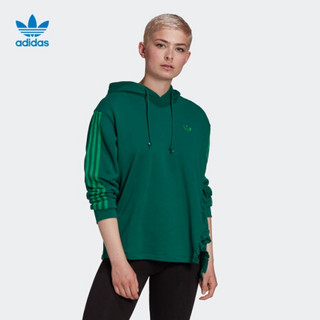 阿迪达斯官网 adidas 三叶草 HOODIE 女装运动套头衫FU3864 深绿 32(参考身高:160~165CM)