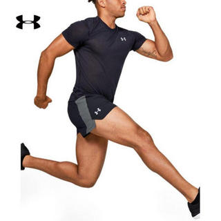 安德玛官方UA Launch SW Split男子运动跑步短裤Under Armour1326570 黑色002 XXL