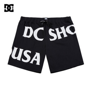 DCSHOES 2020春夏新款LOGO胶印系带男士休闲运动短裤GDYWS20104 灰夹色 S