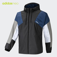 阿迪达斯官网 adidas neo M FAV CB WB 男装运动外套GK5877 黑色/科技靛蓝 A/XL(185/104A)