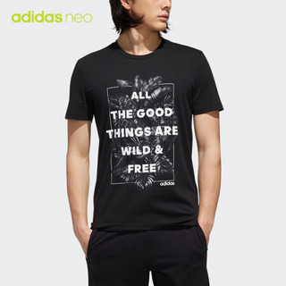 阿迪达斯官方 adidas neo M FAV TEE ART 3 男子短袖上衣DW8196 黑色/黑色 A/M(175/96A)