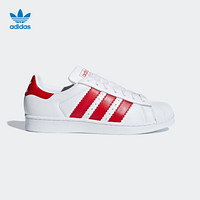 阿迪达斯官方 adidas 三叶草 SUPERSTAR 男女经典鞋BD7370 白/浅猩红/白 46(285mm)