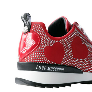 MOSCHINO莫斯奇诺女鞋运动鞋细节对比处理圆头鞋头新款 红色 38