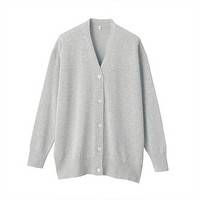 无印良品 MUJI 女式 莫代尔棉 宽版开衫 灰色 M-L