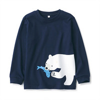 MUJI 无印良品 CBD31A0A 儿童长袖T恤 北极熊 150cm