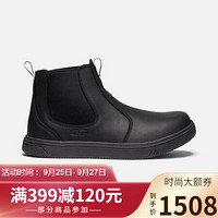 KEEN科恩男鞋短靴马丁靴休闲套脚文艺英伦靴子1021323 BLACK/MAGNET 8.5