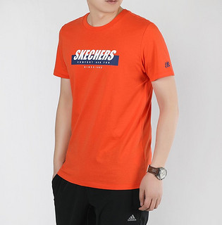 SKECHERS 斯凯奇 男士运动T恤 SMLC219M025-00H9 橙色 XL