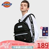 Dickies新品2020街头字母LOGO大容量双肩包女男学生背包纯色书包D20-S003 黑色