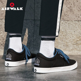 Airwalk美国帆布鞋男鞋滑板鞋2020年秋季新款男士低帮帆布鞋学生运动鞋休闲鞋子 黑色 42
