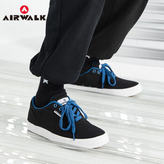 Airwalk美国帆布鞋男鞋滑板鞋2020年秋季新款男士低帮帆布鞋学生运动鞋休闲鞋子 黑色 42