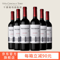 CONCHA Y TORO 干露 阿根廷原瓶进口红酒 干露风之语藏酿马尔贝克红葡萄酒 750ml 6瓶整箱装