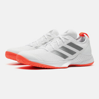 adidas男鞋网球鞋2020夏季网球训练实战运动鞋F36719 FX7472白+银+红荧光 39