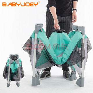Babyjoey 多功能婴儿床环保免安装可折叠宝宝床便携式游戏床儿童床 快收床 婴儿床 蓝小鲸