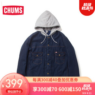 CHUMS/洽洽鸟 日系潮流户外男女款休闲牛仔夹克CH04-1201 蓝色N030 L