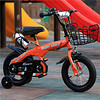 新款儿童自行车2-3-4-5-6岁男女小孩脚踏车14寸16寸18寸小孩单车 橘色顶配+礼品(黑色辅助轮) 12合适(80-95)身高
