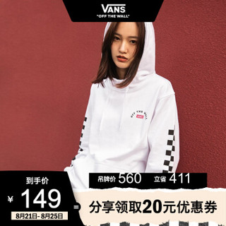 Vans范斯 女子连帽卫衣HOODIE 新款运动休闲Boyfriend官方 白色 M