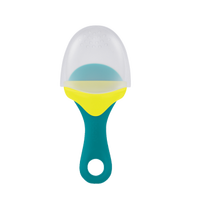 boon Boon啵磨牙 咬咬乐婴儿牙胶磨牙棒吃水果辅食器水果食物硅胶咬咬果蔬乐婴儿磨牙 湖蓝色/黄色