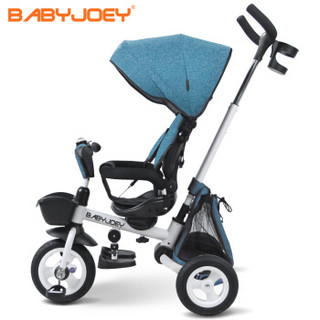 Babyjoey 英国儿童三轮脚踏车折叠宝宝1-3-5岁手推车自行童车 骑士 三轮车 荣誉蓝