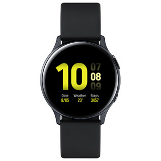 SAMSUNG 三星 Galaxy Watch Active 2 智能手表 40mm 黑色铝合金表盘 水星黑硅胶表带（GPS、扬声器）