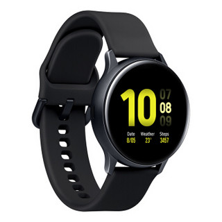 SAMSUNG 三星 Galaxy Watch Active 2 智能手表 40mm 黑色铝合金表盘 水星黑硅胶表带（GPS、扬声器）