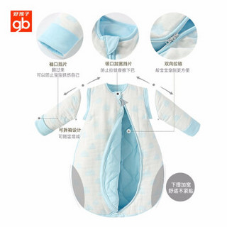 gb好孩子婴儿针织睡袋儿童秋冬款可拆袖宝宝防踢被四季通用 灰色 73码