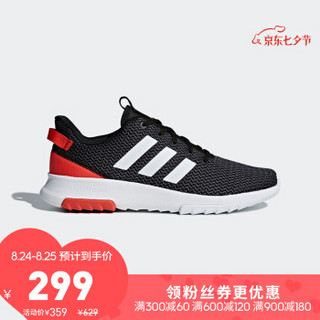 阿迪达斯官网adidas neo CF RACER TR男女鞋休闲运动鞋B43638 黑色/白色/喜水库红 40.5(250mm)