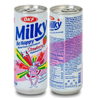 韩国进口 OKF 牛奶苏打饮料（草莓味） 250ml*6
