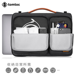 tomtoc苹果电脑包13/14/15寸macbookpro单肩笔记本戴尔华硕联想斜跨背包 黑色 13.3英寸