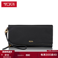 TUMI/途明Voyageur SLG系列轻便时尚女士长款翻盖尼龙钱包 黑色/093905D