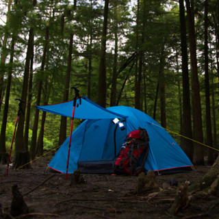 探险者户外帐篷双人双层手搭帐篷防暴雨专业露营登山铝杆帐篷 套餐一