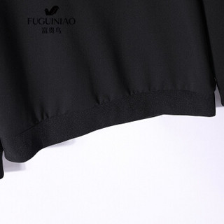 富贵鸟男士卫衣圆领套头衫2020新款春秋季休闲运动卫衣长袖打底衫 黑色 M(165/88A)