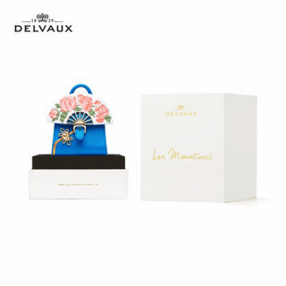 DELVAUX 包包女包斜挎奢侈品新品单肩包限量版包挂Miniatures系列旗袍 电光蓝