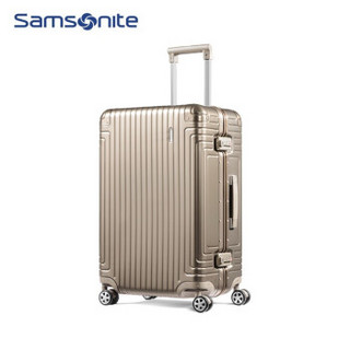 Samsonite/新秀丽拉杆箱铝镁合金旅行箱时尚明星商场同款行李箱简洁大气密码箱DB3 香槟金 23英寸