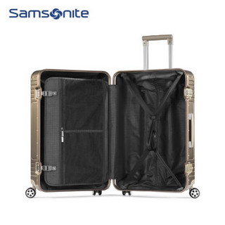 Samsonite/新秀丽拉杆箱铝镁合金旅行箱时尚明星商场同款行李箱简洁大气密码箱DB3 香槟金 23英寸