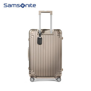 Samsonite/新秀丽拉杆箱铝镁合金旅行箱时尚明星商场同款行李箱简洁大气密码箱DB3 香槟金 23英寸