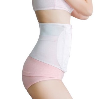 日本犬印本铺 产后收腹带透气轻薄加强型骨盆带塑身2件套装 骨盆带粉色L 收腹带粉色M