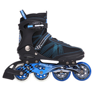 美洲狮溜冰鞋成人轮滑鞋直排轮男女滑冰旱冰鞋大码 黑蓝色 38
