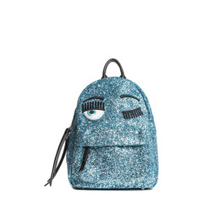 Chiara Ferragni2019新款大眼睛亮片包包女中号双肩包休闲旅行包 BLUE